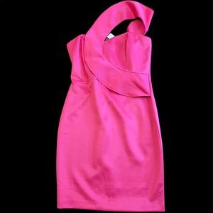 Neon Pink one shoulder party dress size large